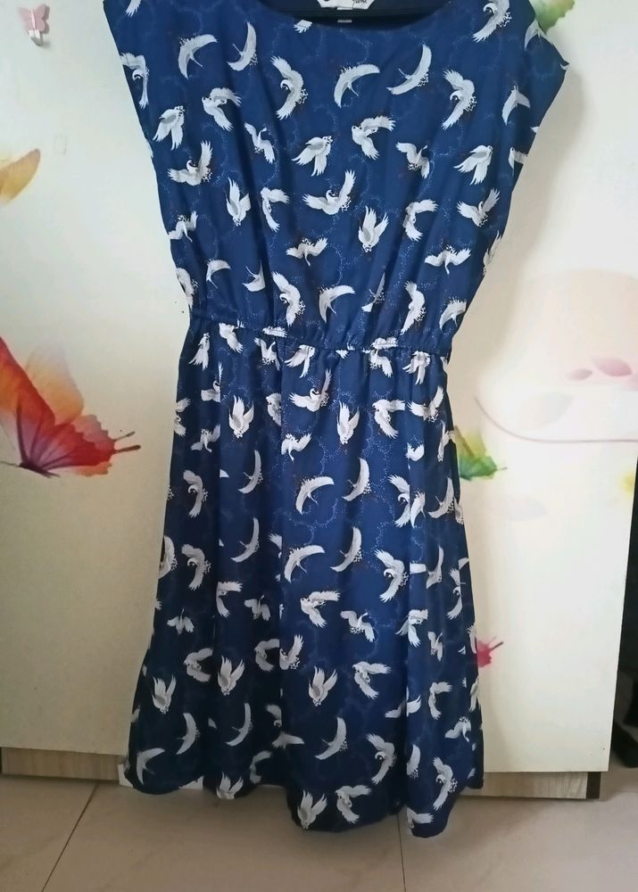 Printed Navy Blue Dress