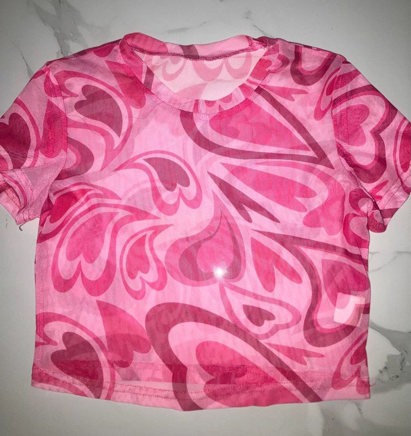 pink urbanic mesh crop top