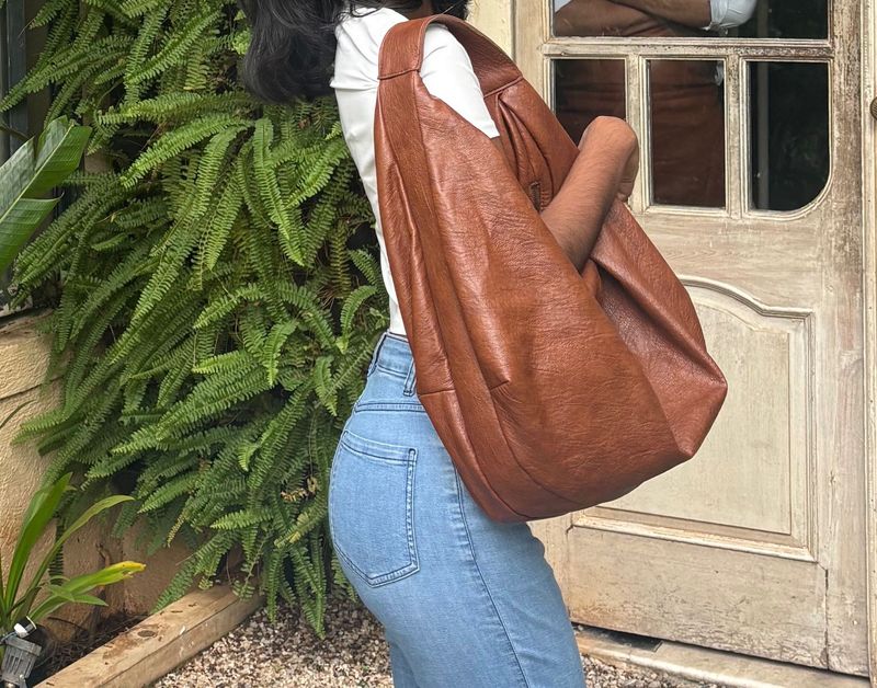 Brown Leather Hobo Bag