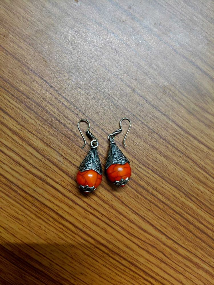 Orange Drop Earrings