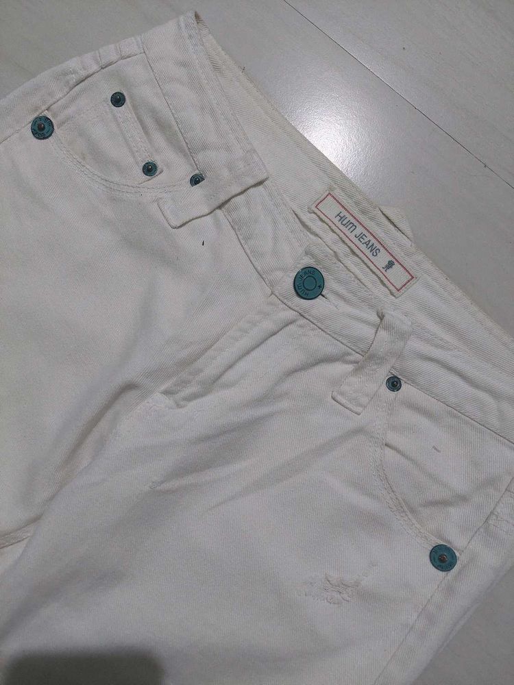 White Low waist Boot-Cut Jeans