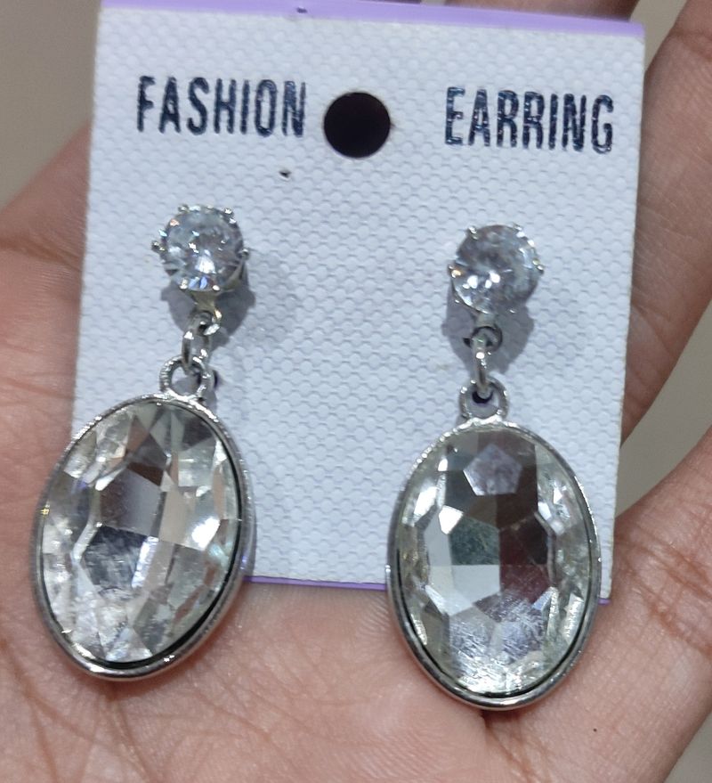 White Earrings. New One.