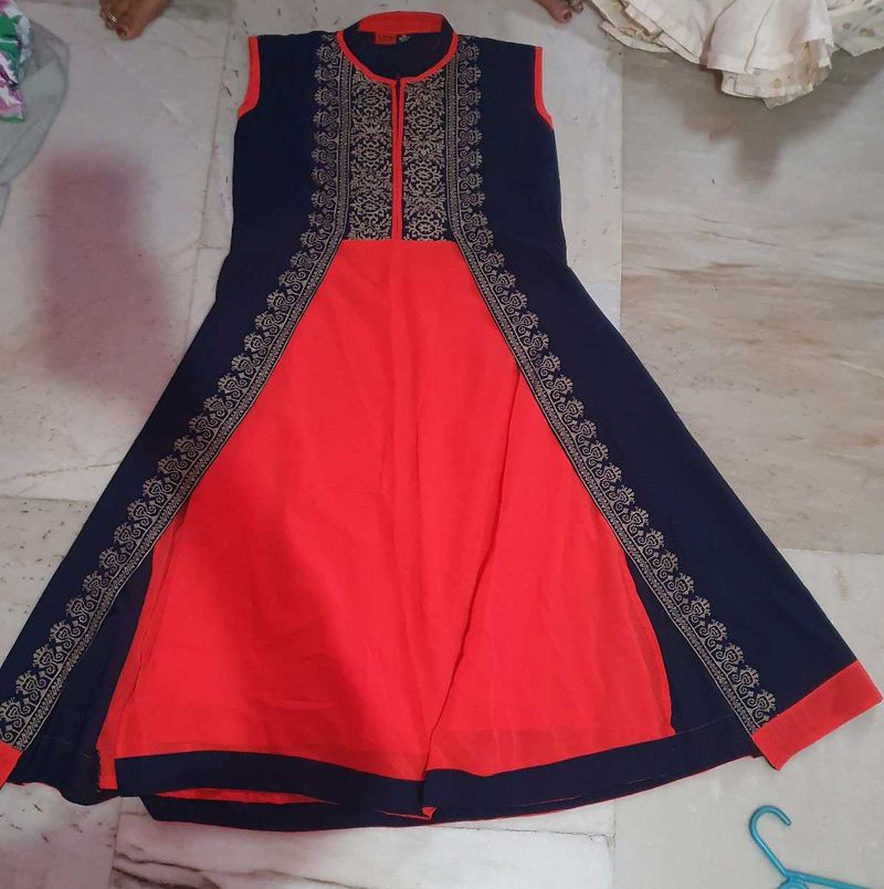 Stylish Navy &amp; Coral Dress