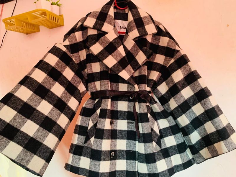 Checkered Belted Coat