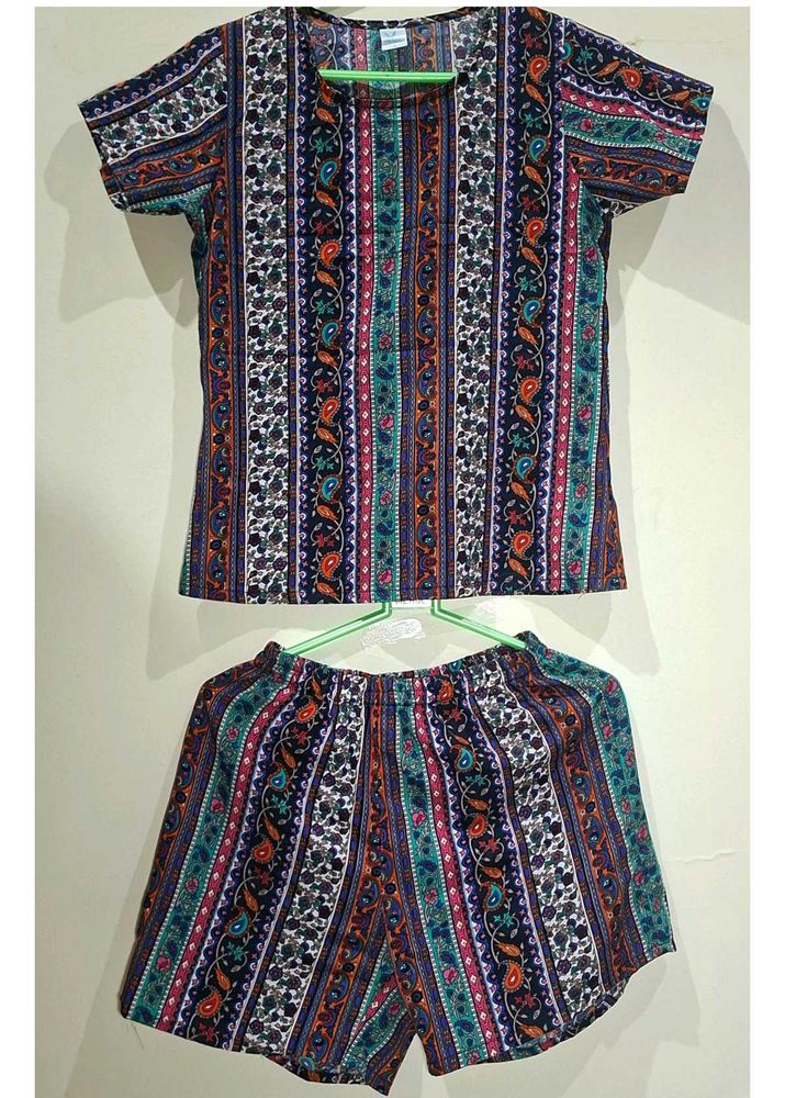 Striped Top &amp; Shorts Set