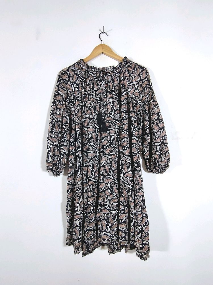 Black Floral Printed Dress (Women&#39;s)