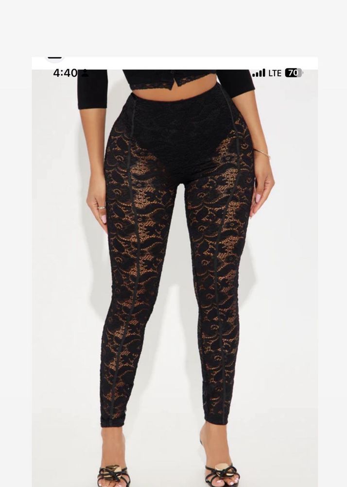 Lace High Waisted Pants