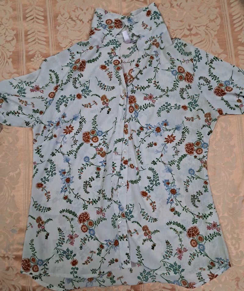 Floral Print Button Down Shirt