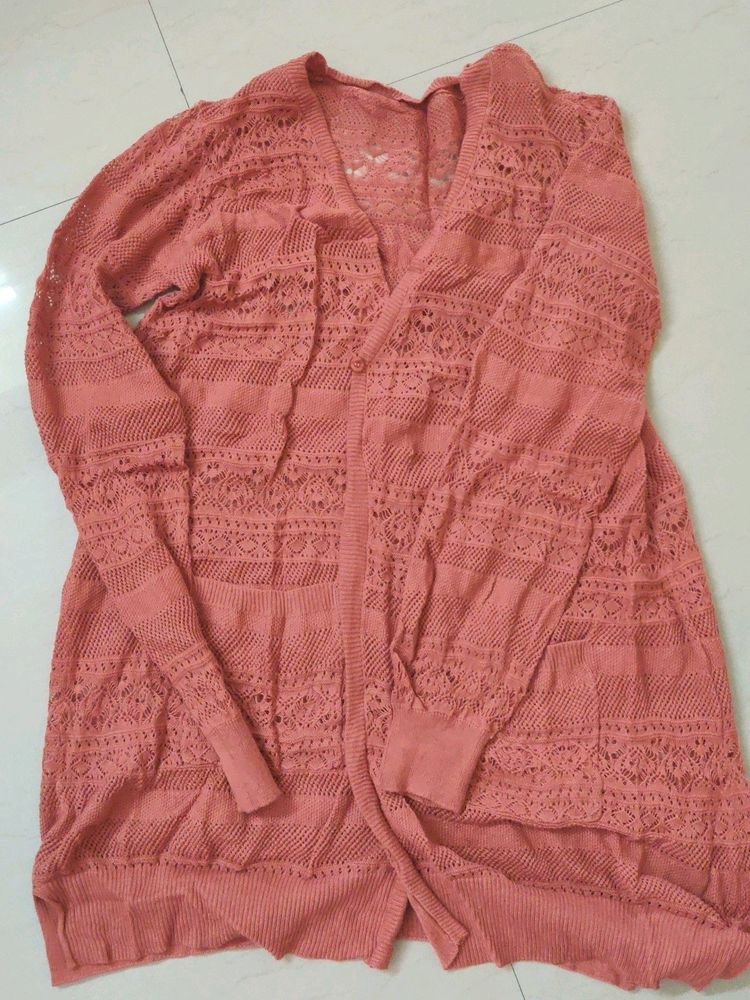 Crochet Long Hip Cover Shrug