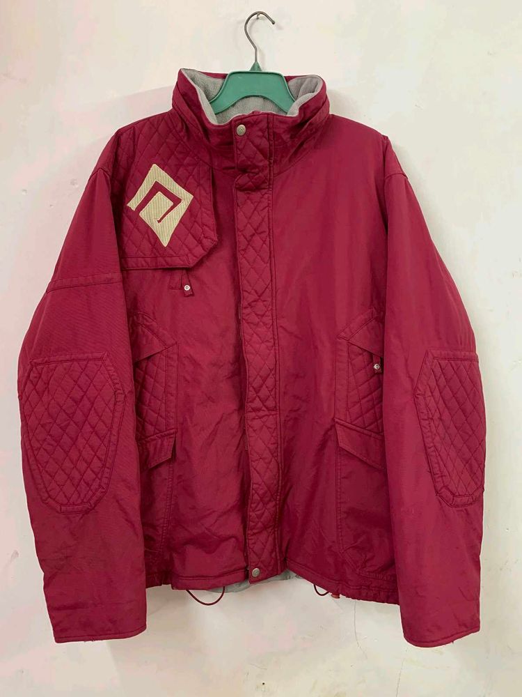 HEAVY DUTY static battle burgundy Quilted Jacket