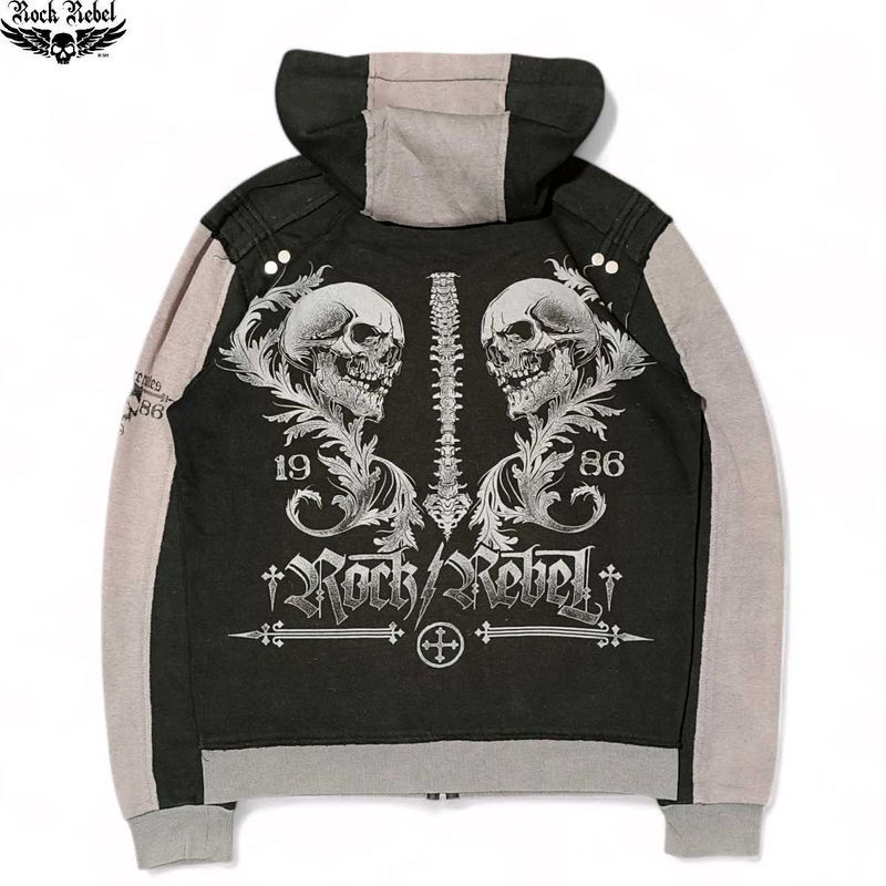 Rock Rebel (EMP) Heavyweight Grunge Zip-Up 💀