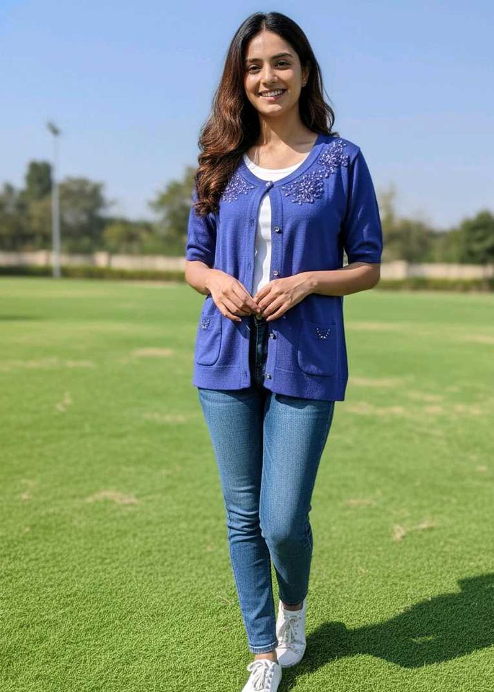 Imported Elegant Blue Cardigan