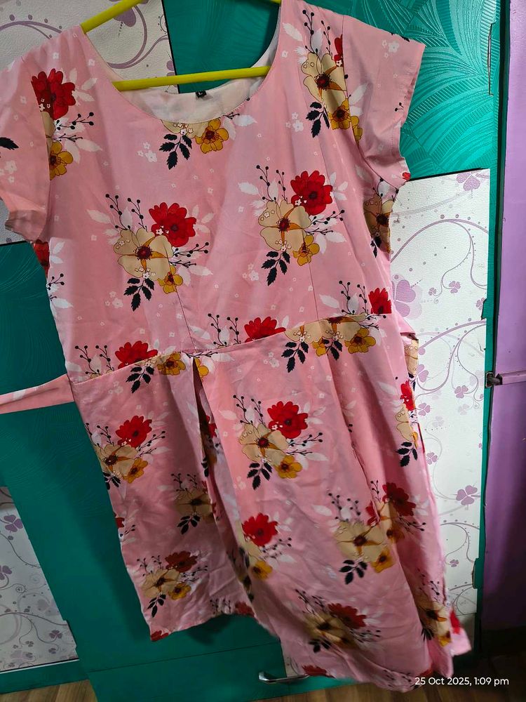 Floral Print Pink Dress