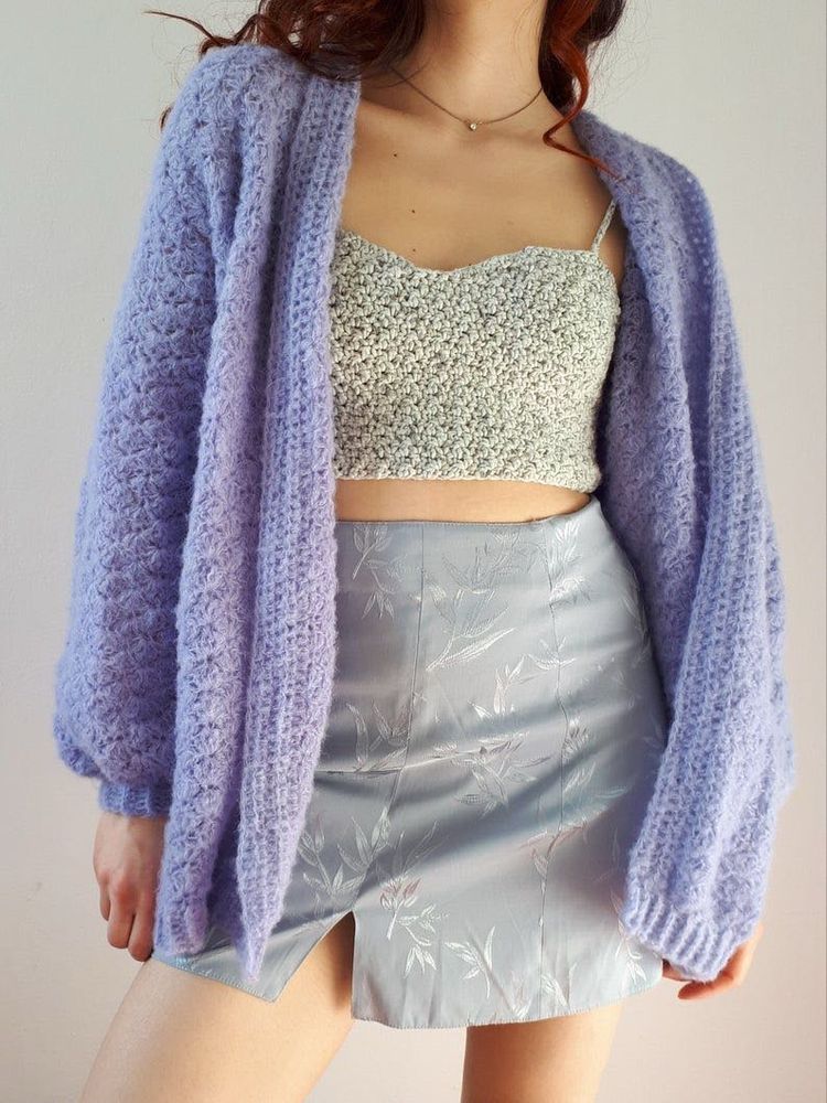 Lavender crochet Cardigan
