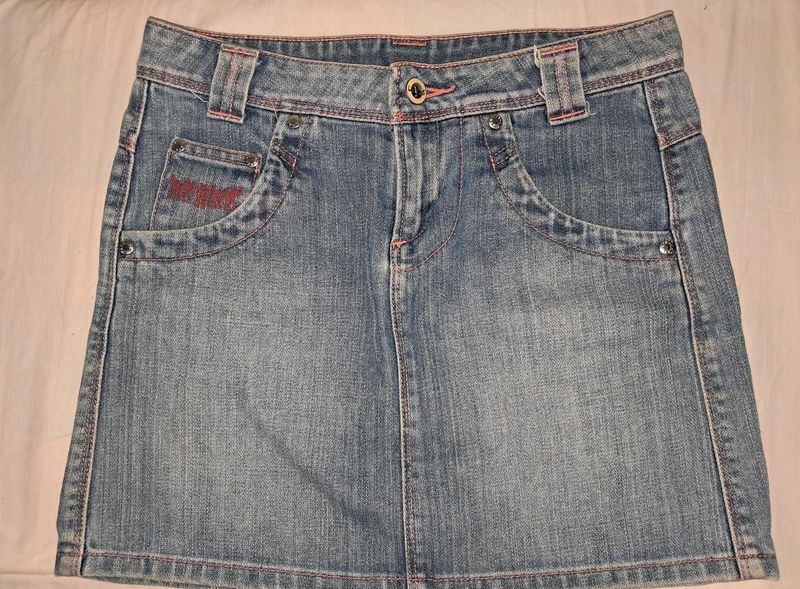classic denim jean skirt