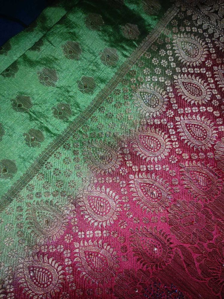 New Beautiful Double Shade Art Silk Saree
