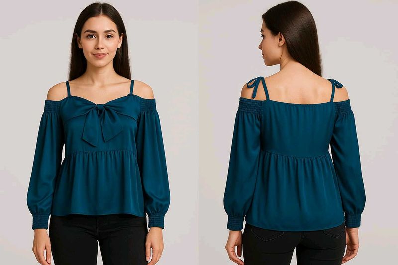 Teal Off-the-Shoulder Top