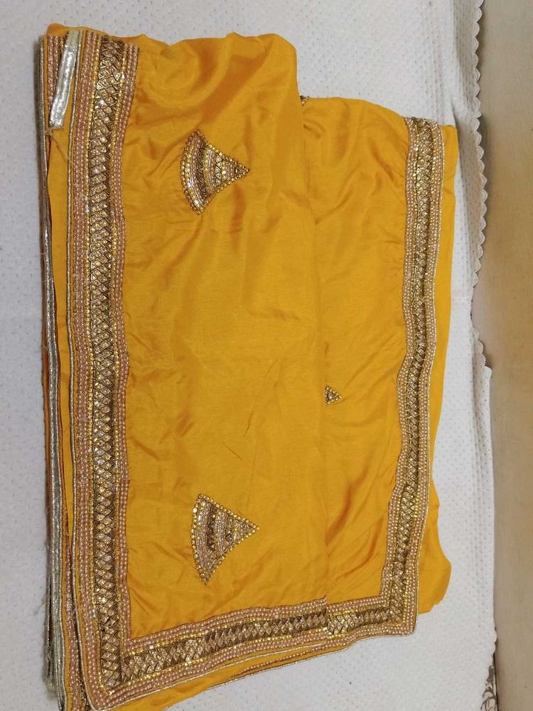 Yellow Embellished Saree