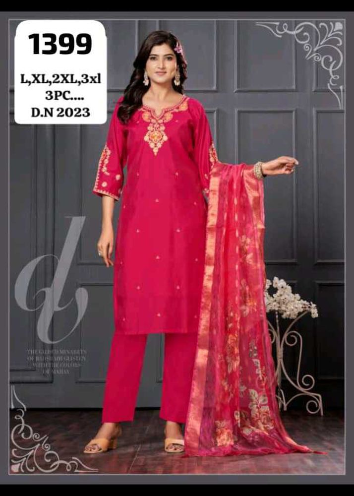 Premium Quality Roman Silk Party Wear Stitch Suit