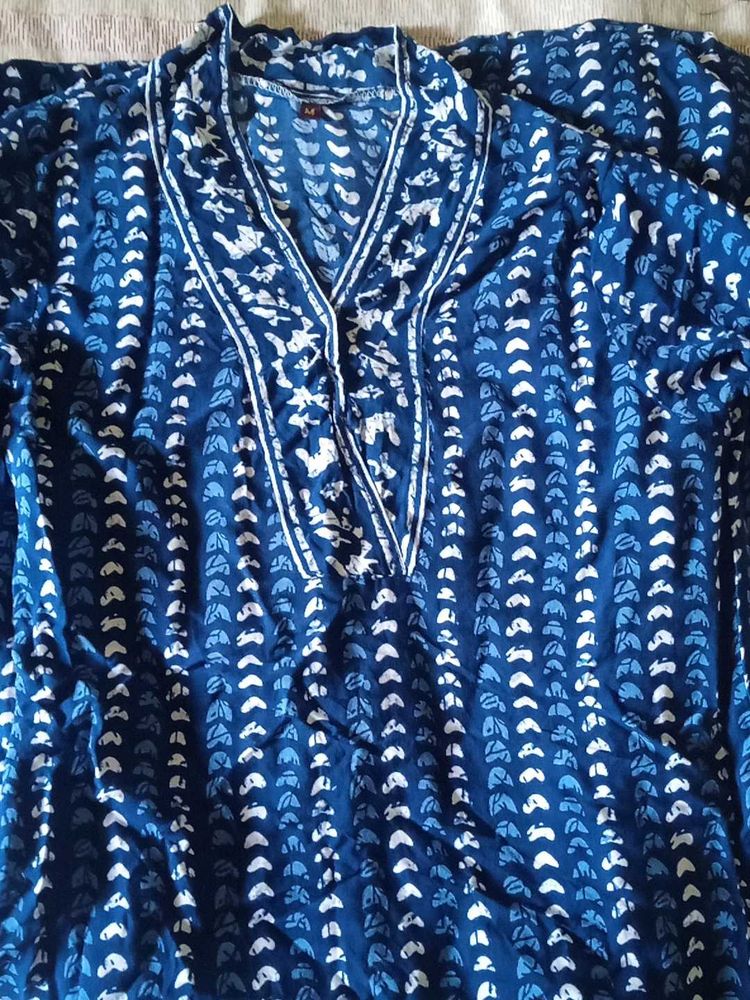Elegant Blue Printed Kurta