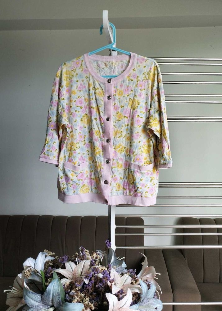 Vintage Floral Button-Down Cardigan