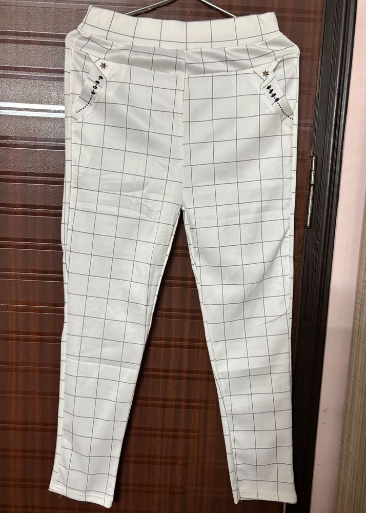 White Plaid Pants