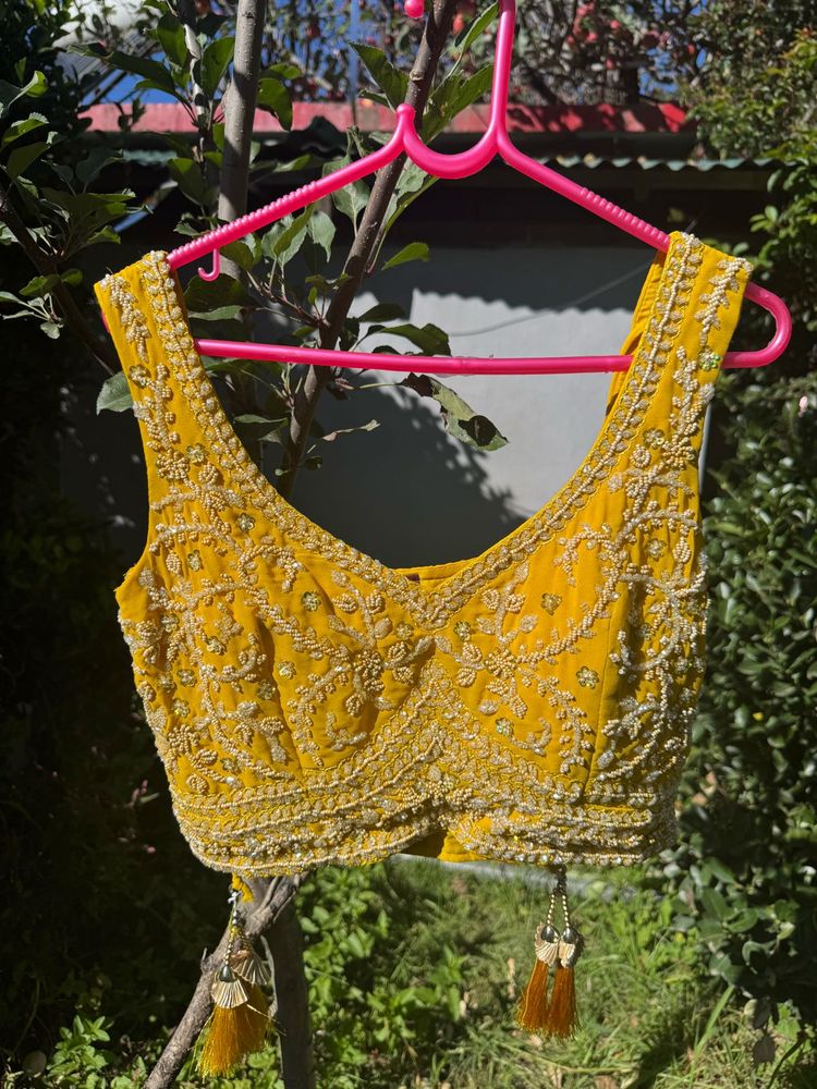 Embroidered Yellow modern saree