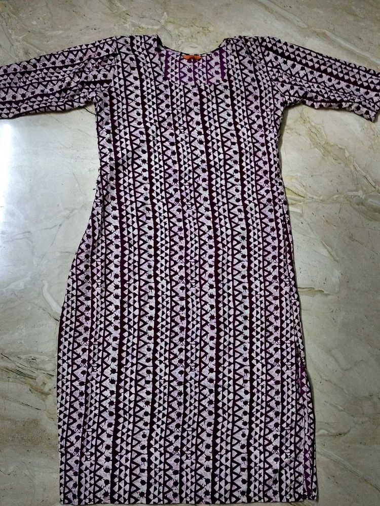 Printed Purple Kurta