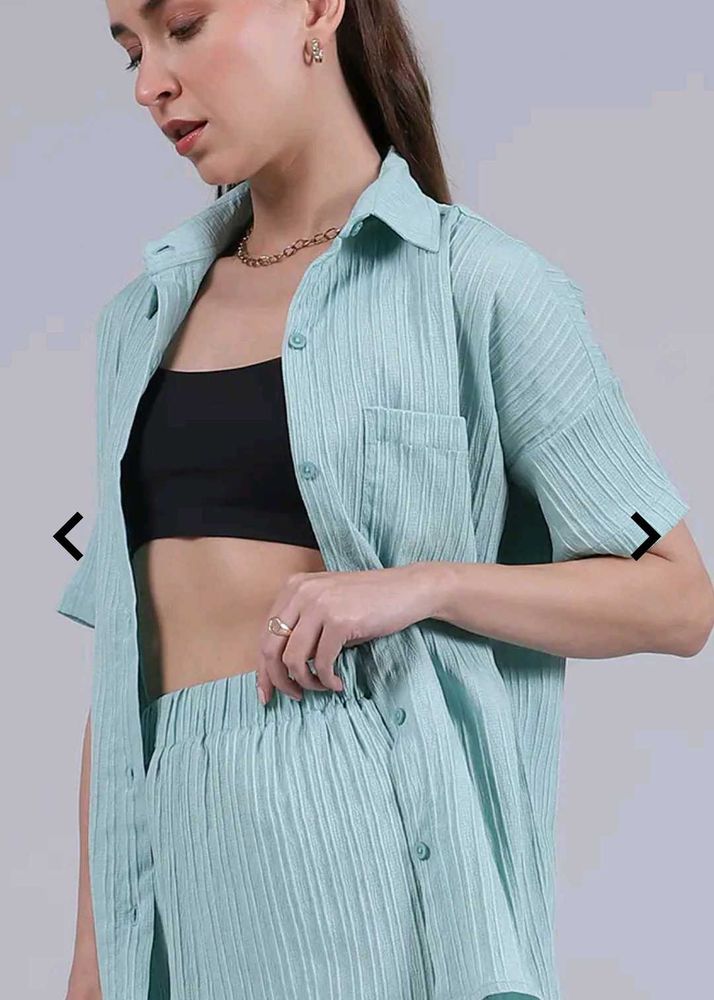 Luxury Mint Crinkle Co-ord Set for VIP