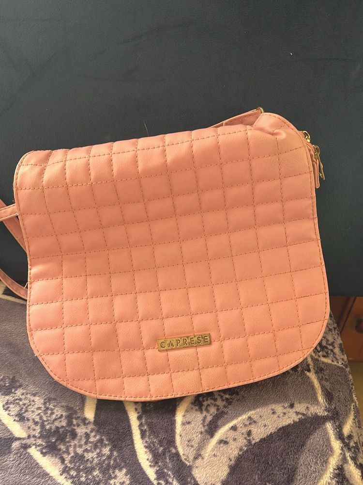 Caprese Crossbody Bag - Pink Quilted
