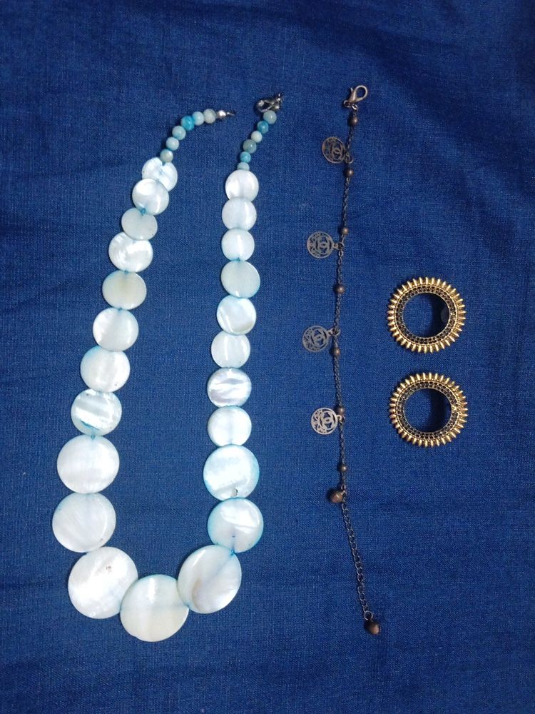 Small Earrings, Wrist Chain, Neckpiece