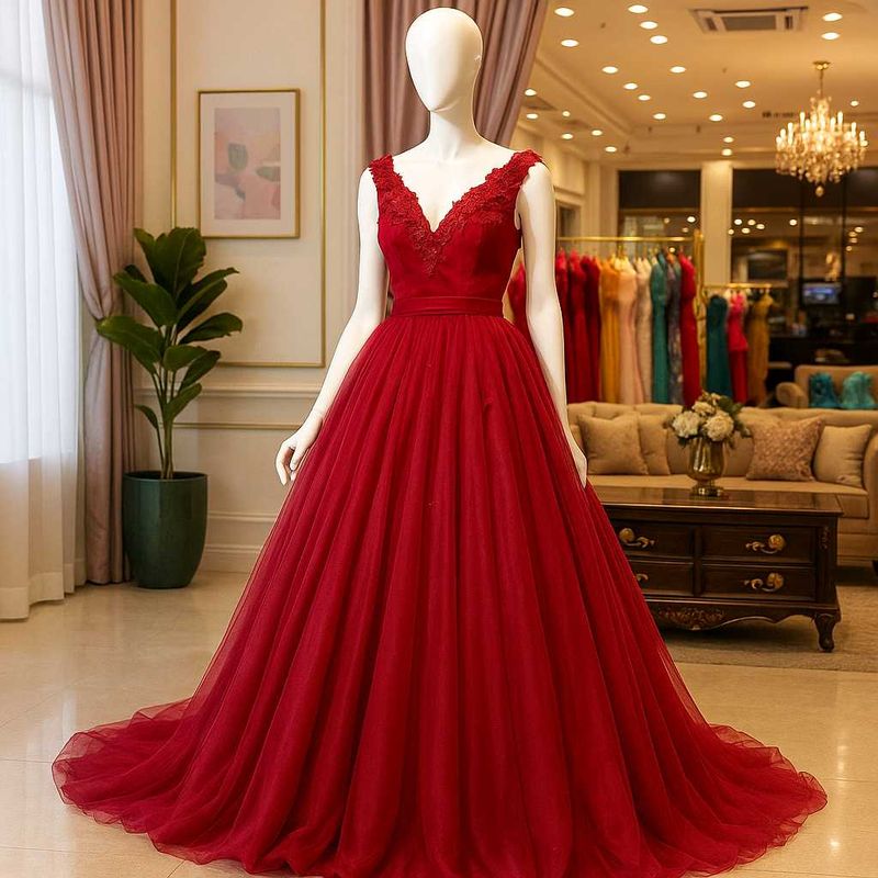 Red Ethnic Gown