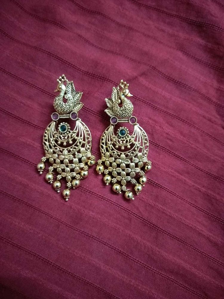 Combo Beautiful Peacock Earings And Jhumkas