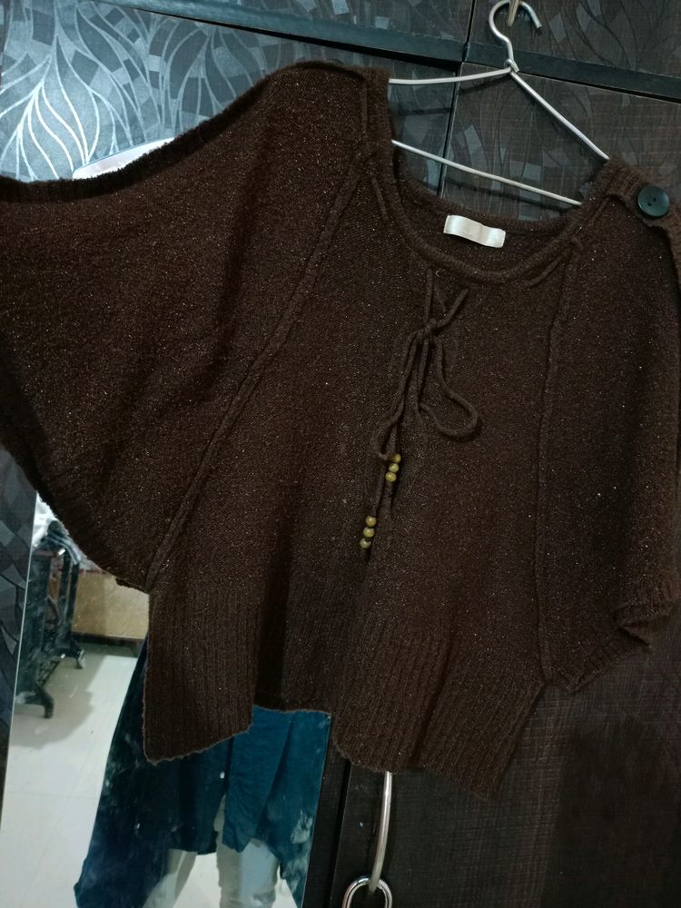 Shimmery Woolen Crepe Top