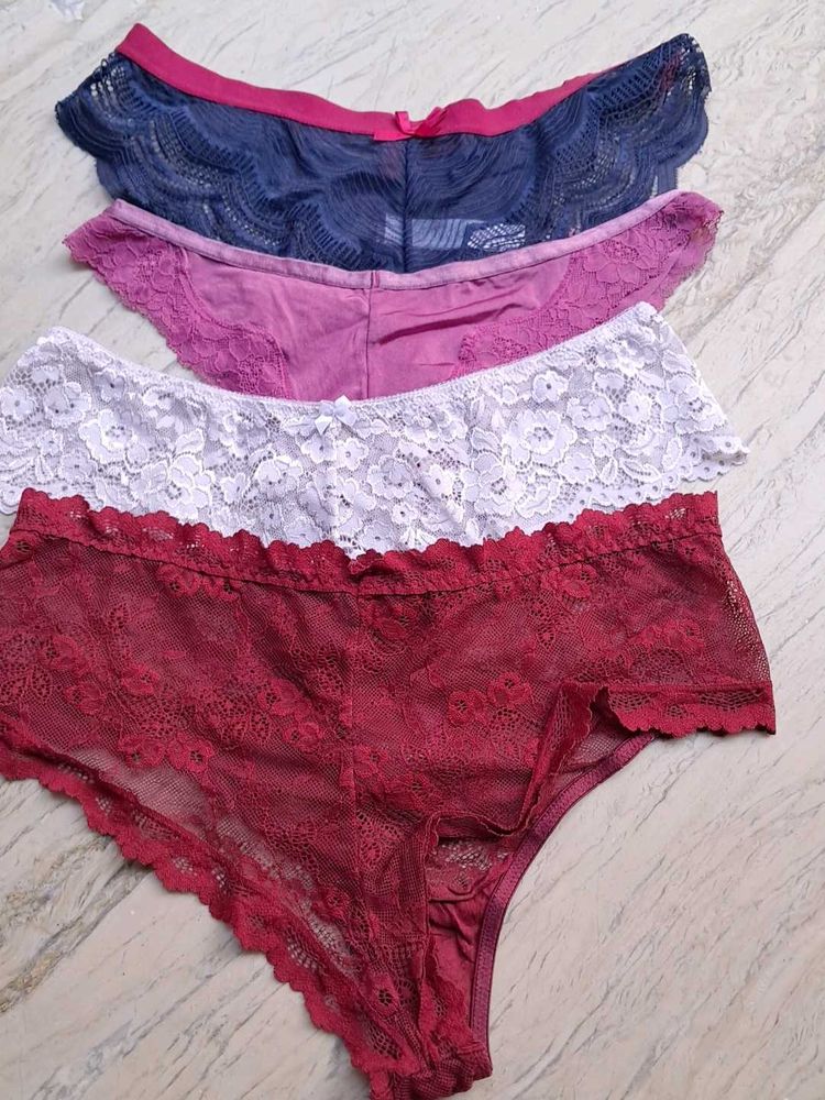 combo Of Four Imported Fabric   laces  Panty