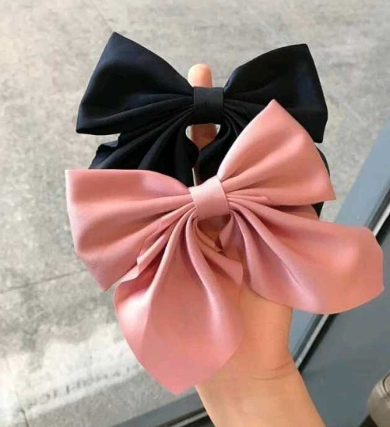 🎀LARGE SATIN ALLIGATOR CLIPS BOW🎀
