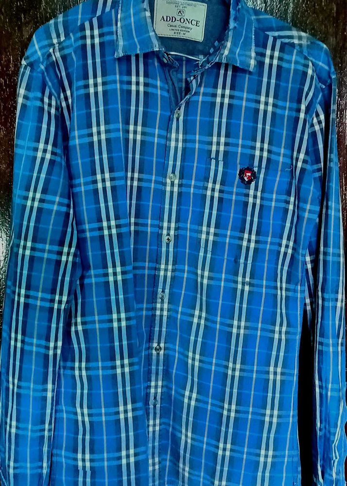 ADD-ONCE Blue Checkered Shirt