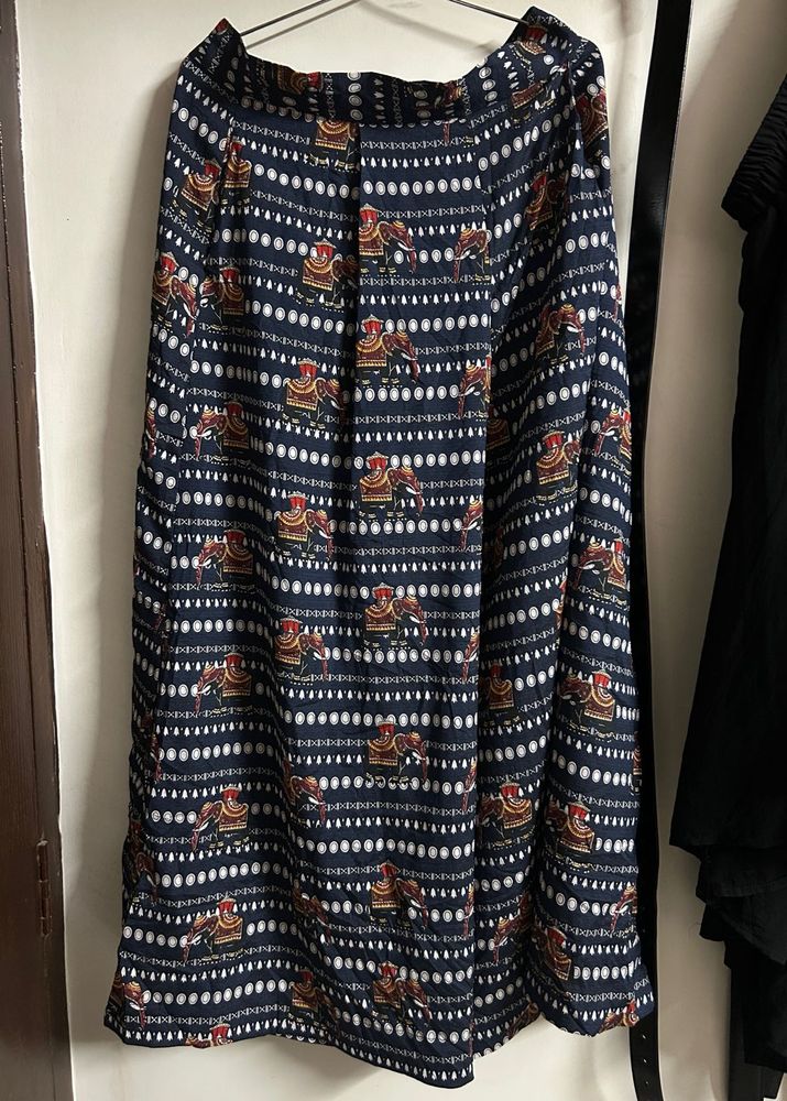 Elephant Print Maxi Skirt