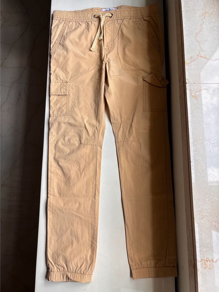 Beige Cargo Joggers