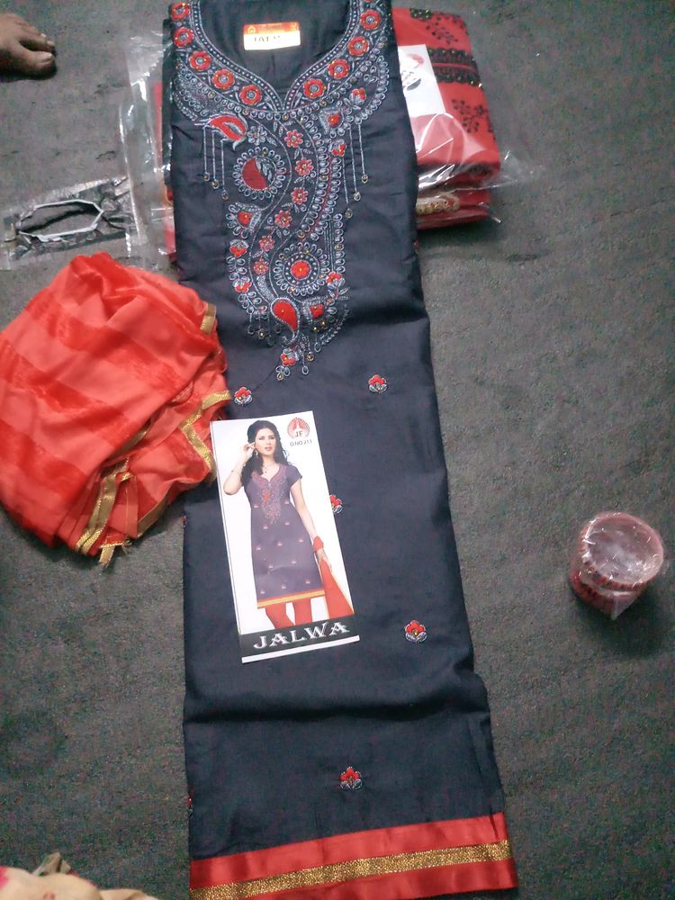 unstitched cotton salwar suit dupatta