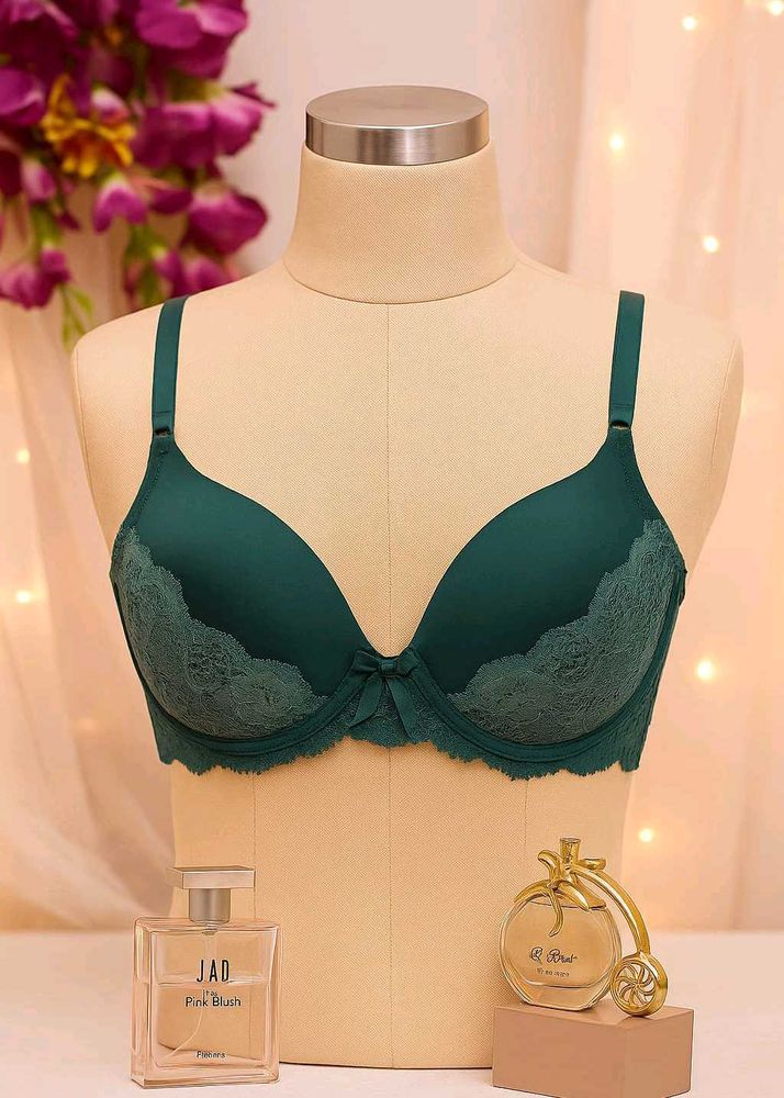 🇳🇿💫🎀Green Lace Detail Push-Up Bra