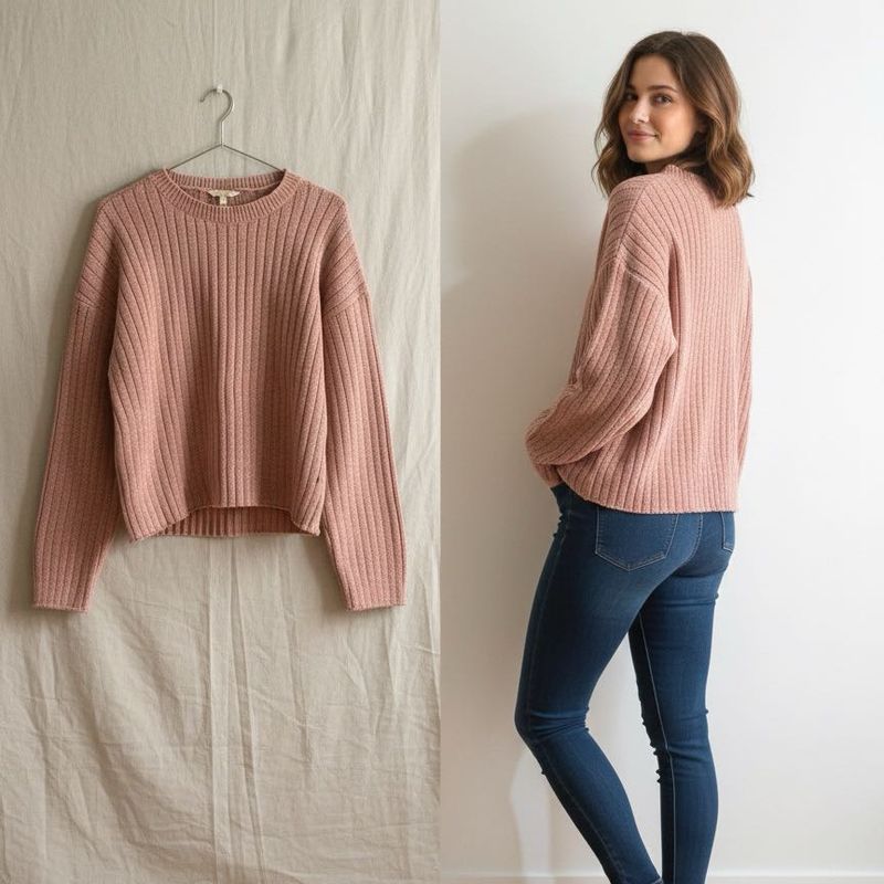 Rose Knit Pullover Sweater