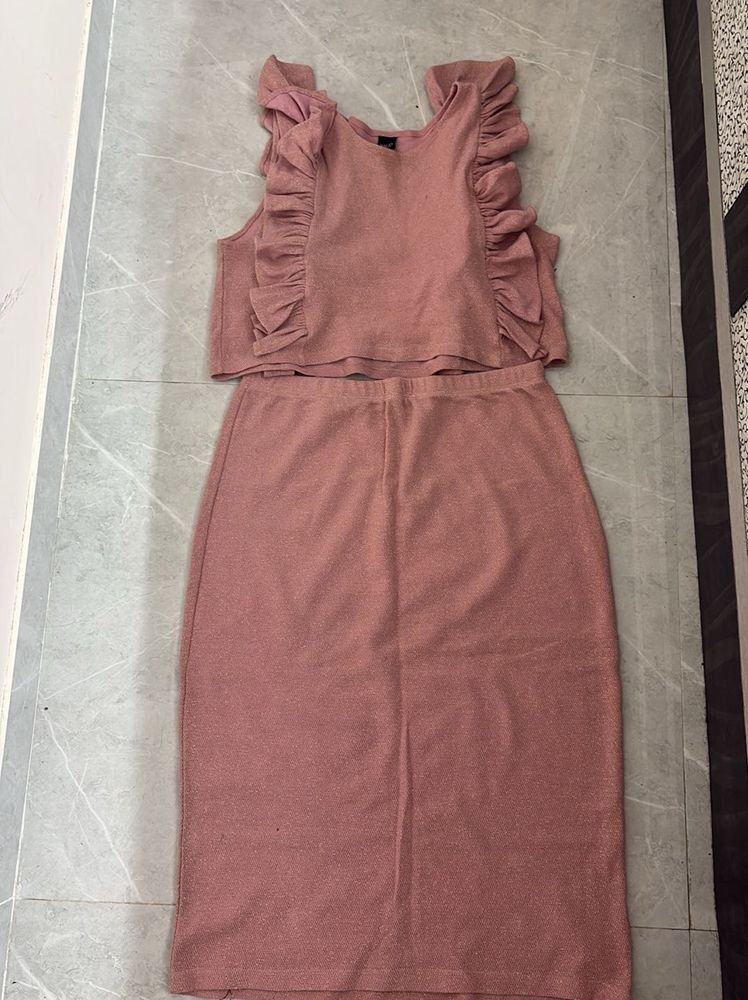 Ruffle Detail Top &amp; Skirt Set