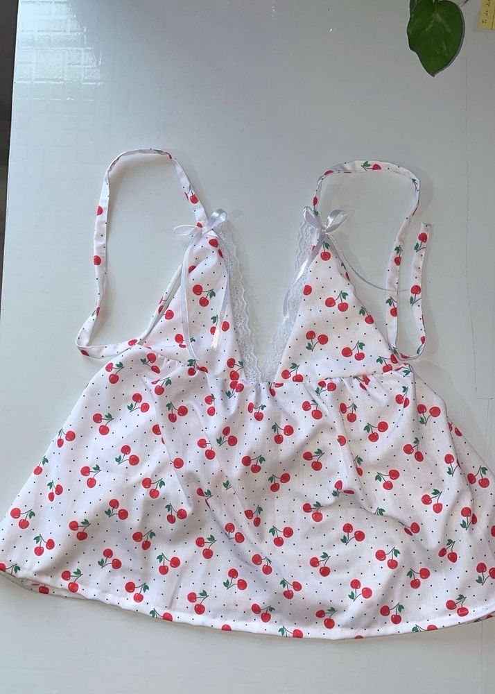 🍒✨Cherry Print Halter Neck Top🍒
