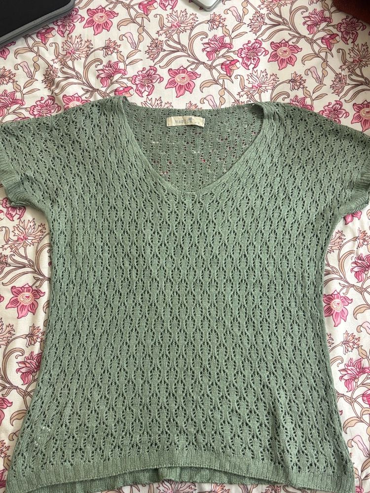 Green Knit Top