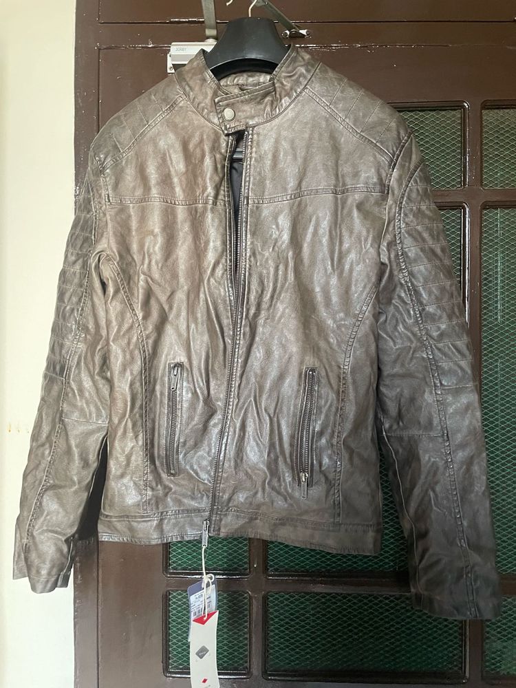 Brand New Lee Cooper Brown Leather Jacket