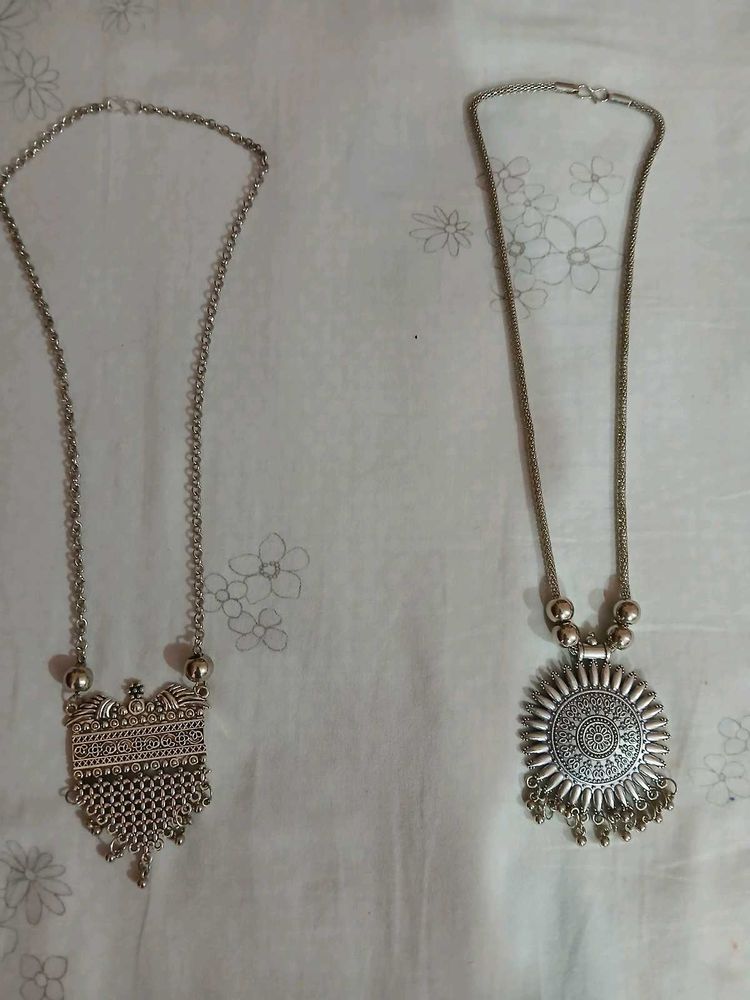 Silver Tone  Necklaces Combo