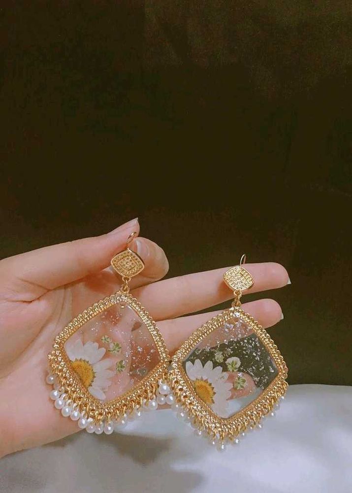Elegant Handmade Resin Jhumka Earrings