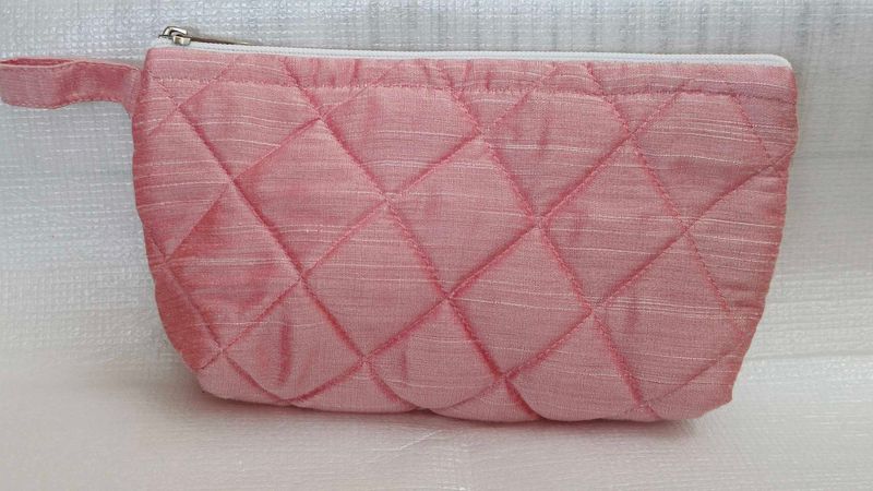 Quilted &amp; Denim Zipper Pouch Set – Stylish &amp; Funct