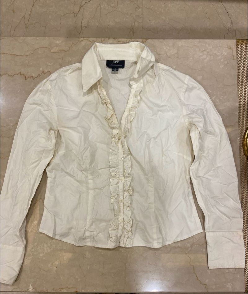 White Ruffle Shirt